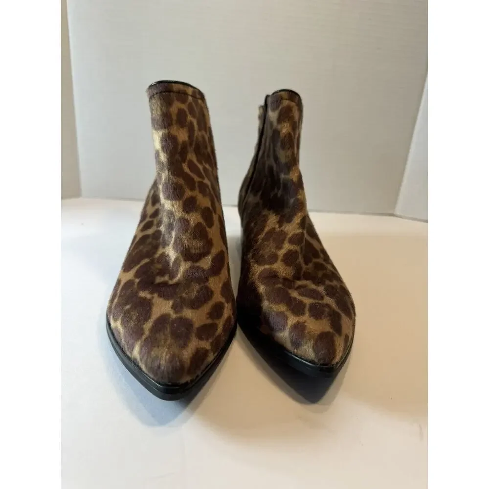 New Nine West womens natural Multi Cabrie Cheetah Animal print bootie‎ Sz 8M